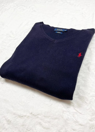 Ralph Lauren pull bleu marine homme taille XL coton pima col V logo rouge, marca: Ralph Lauren, estado: Muito bom, tamanho: XL, €35.00, €37.45 inclui Proteção do Comprador Pro