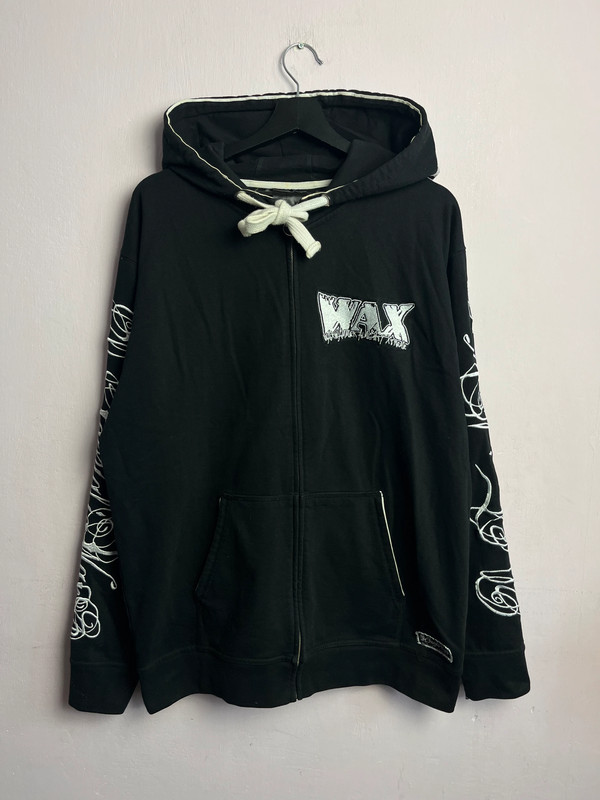 Vintage Wax Sweden Y2k Hoodie Black/White Bluza z kapturem 5