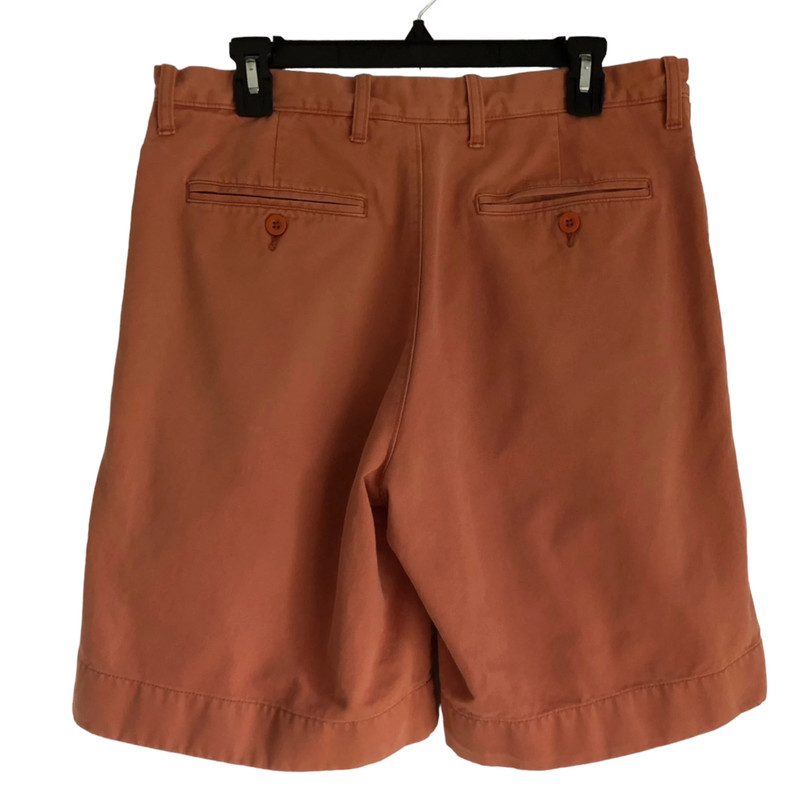 Flat Front Chino Khaki Shorts Men’s 33 Salmon Color Casual Charter Club Cotton 4