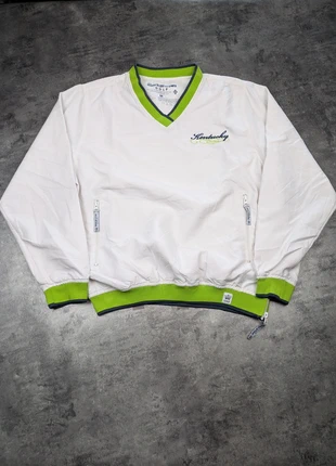 Veste imperméable blanche crop V-neck col vert / noir American Crowneck Golf logo brodé  - size M, marque: Vintage Dressing, état: Très bon état, taille: M / 38 / 10, 15,90 €, 17,40 € Protection acheteurs incluse