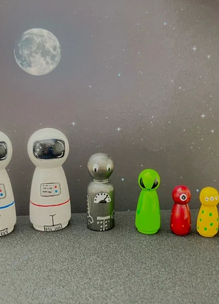 Peg Dolls thema ruimte, marque: Handgemaakt, état: Neuf sans étiquette, taille: Taille unique, 10,00 €, 11,20 € Protection acheteurs incluse