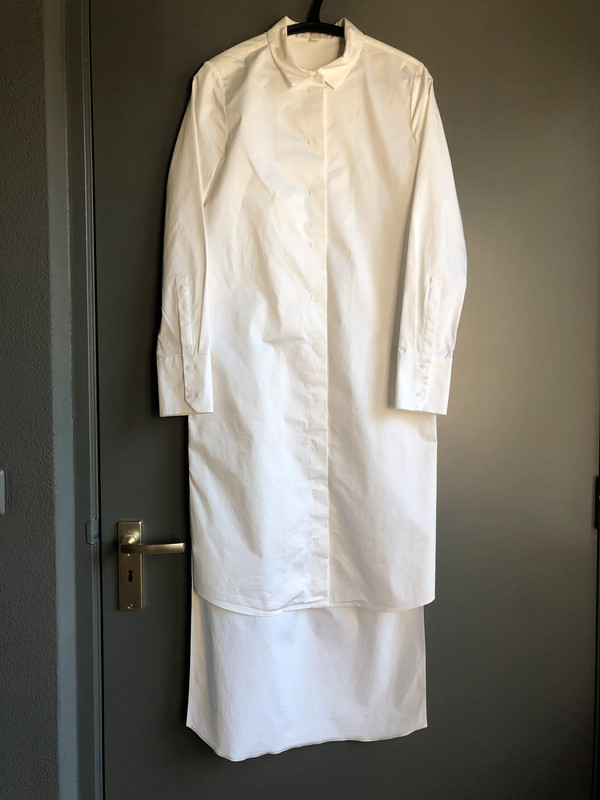 Lange witte blouse jurk hotsell