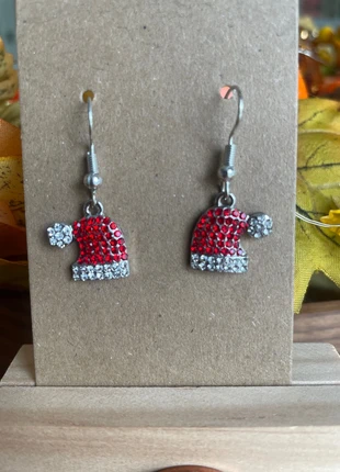 Crystal Christmas Santa hat earrings, brand: santa hats, condition: New without tags, £3.00, £3.85 includes Buyer Protection