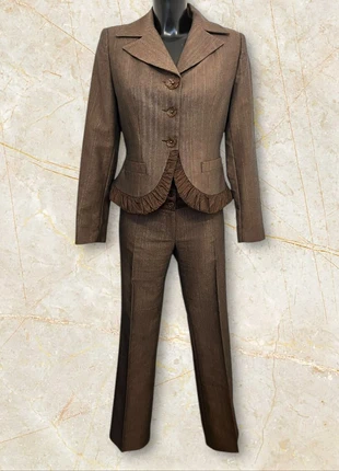 Ensemble tailleur marron texturé T40 – fabrication européenne – style rétro chic (2000s), marque: Vintage Dressing, état: Très bon état, taille: L / 40 / 12, 35,00 €, 37,45 € Protection acheteurs incluse