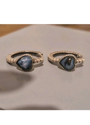 High Quality Natural Pietersite Solid Sterling Silver 925 Hoop Heart Earrings, brand: Crystal, condition: New without tags, £40.00, £42.70 includes Buyer Protection