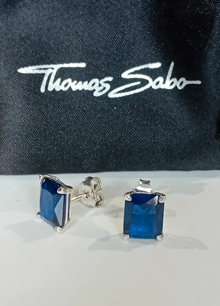 Boucles d'oreilles Thomas Sabo argent 925 pierre bleue, merk: Thomas Sabo, staat: Nieuw met prijskaartje, € 75,00, € 79,45 inclusief Kopersbescherming Pro