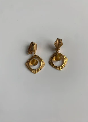 Vintage Gold Art Deco Dangle Beaded Clip On Earrings, brand: Vintage Dressing, condition: Very good, £7.50, £8.58 includes Buyer Protection