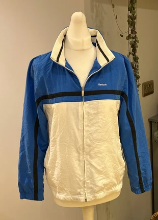 Reebok Vintage Blue & White Windbreaker Jacket, brand: Reebok, condition: Very good, size: M / 10, £10.00, £11.20 includes Buyer Protection