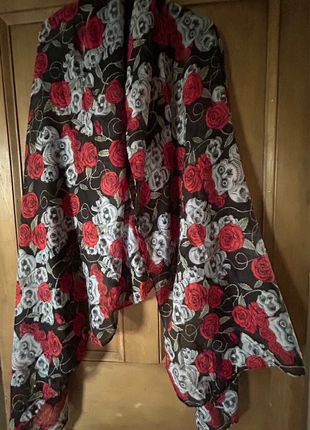 Skulls and roses wrap / shawl, brand: lily and linus, condition: New without tags, £2.00, £2.80 includes Buyer Protection