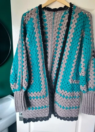 #Hexagon cardigan #retro style #crochet #autumncardigan #aranwool #handmade #grannystitch, brand: Handmade, condition: New without tags, size: XXXL / UK 28-30, £65.00, £68.95 includes Buyer Protection