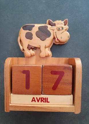 Calendrier en bois vache, condition: Very good, €3.00, €3.85 includes Buyer Protection