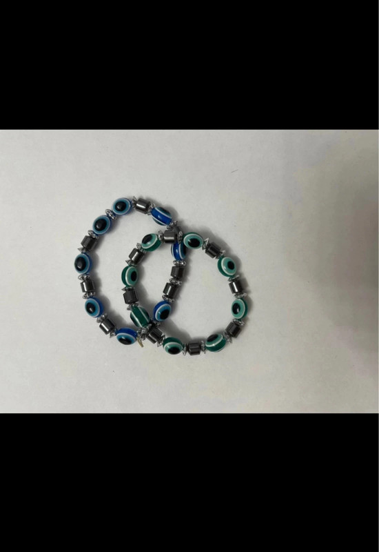 Green and blue evil eye bracelet 5