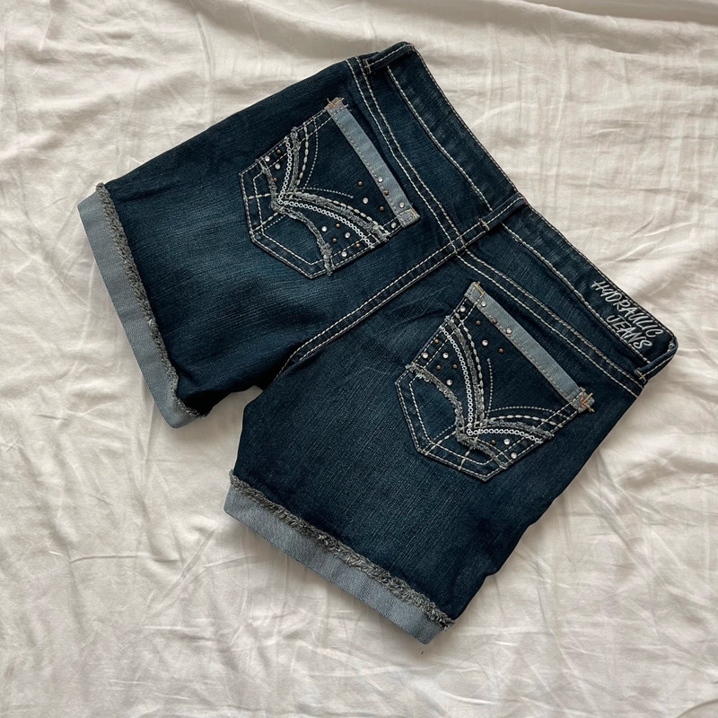 Embellished Denim Shorts 1