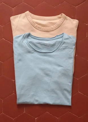 Lot 2 T-Shirts Célio bleu/beige, marca: Celio, estado: Nuevo sin etiquetas, tamaño: XS, 2,50 €, 3,33 € Protección al comprador incluida