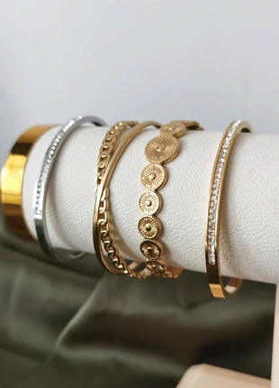 Bracelet ajustable tendance acier inoxydable neuf doré argenté femme, brand: Boutique Parisienne, condition: New with tags, €8.00, €9.10 includes Buyer Protection