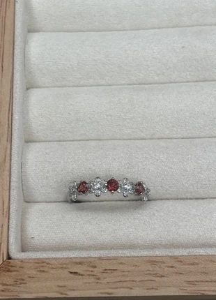 Silver-Plated Adjustable Ring with Red and Clear Gemstones, brand: Vintage, condition: Very good, size: Adjustable, £6.99, £8.04 includes Buyer Protection