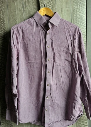 M & S purple and white houndstooth style cotton twill shirt, brand: Marks & Spencer, condition: Very good, size: 15.5 in | 39 cm, £4.00, £4.90 includes Buyer Protection