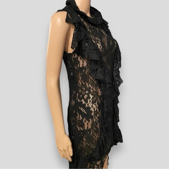 Black Lace Ruffle Dress 4