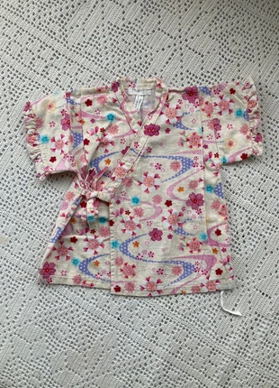 Mönstrad Kimono i lin klänning/tunika, merk: Kimono, staat: Nieuw zonder prijskaartje, maat: 24-36 maanden / 92 cm, € 10,00, € 11,20 inclusief Kopersbescherming