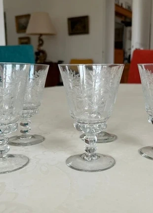Verres à pied vintage avec incrustations, condition: Satisfactory, €6.00, €7.00 includes Buyer Protection