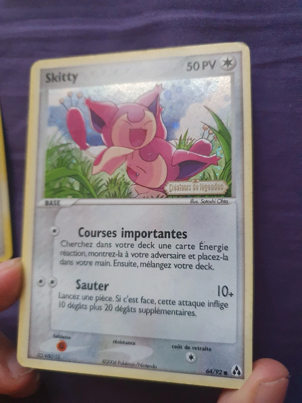 Peluche Pokémon Skitty - Carte Pokemon Rare