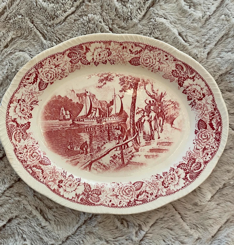 Homer Laughlin Historical America First Steamboat Platter 1