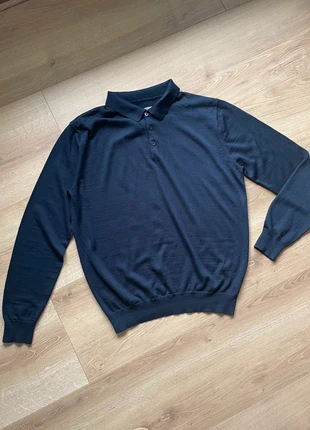 Pull bleu marine léger en laine Merino, condition: Good, size: M, €15.00, €16.45 includes Buyer Protection