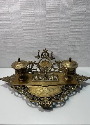 Encrier ancien en laiton Napoléon III, marque: Antik, état: Très bon état, 120,00 €, 126,70 € Protection acheteurs incluse