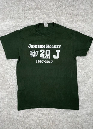 T-shirt vert américain | Hockey avec tête de petit félin | Taille : M | 2017, marca: Gildan, estado: Muy bueno, tamaño: M, 8,90 €, 10,05 € Protección al comprador incluida