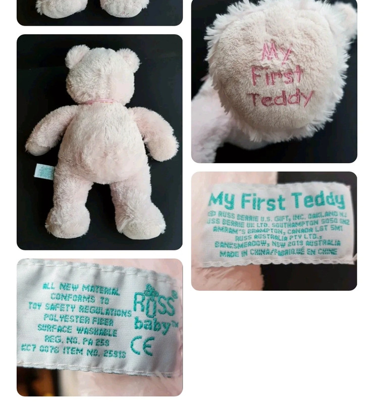 Russ Berrie My First teddy pink Teddy Bear Soft Toy plush 18 Vinted