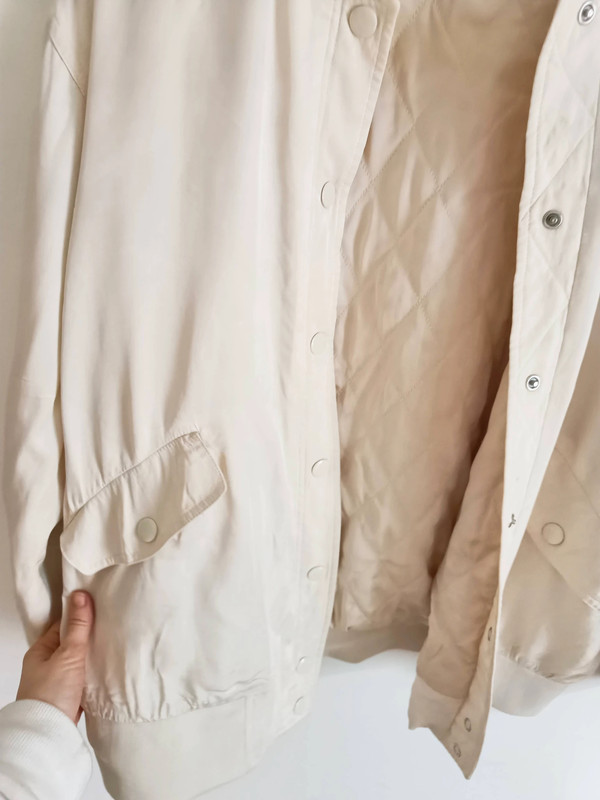 & Other Stories superbe veste bomber blanc écru satinée taille 38 5