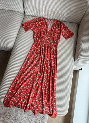 Robe longue fleurie orange/vert/blanc Ange T.0/36 - Parfait état, merk: An'ge, staat: Heel goed, maat: S / 36 / 8, € 19,00, € 20,65 inclusief Kopersbescherming