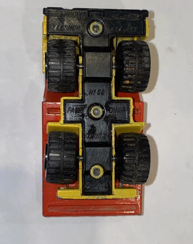 Matchbox Lesney Superfast #58 Faun Dumper Rare Yellow & Red Tipper