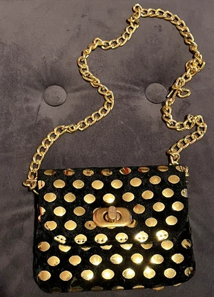 Mini sac vintage noir et or, condition: Good, €5.00, €5.95 includes Buyer Protection