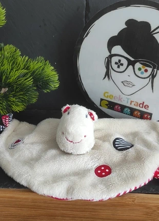 Doudou hippopotame beige rouge Terre de Marins rayé rond bleu pois coeur plat, brand: Terre de Marins, condition: Very good, size: One size, €30.00, €32.20 includes Buyer Protection Pro