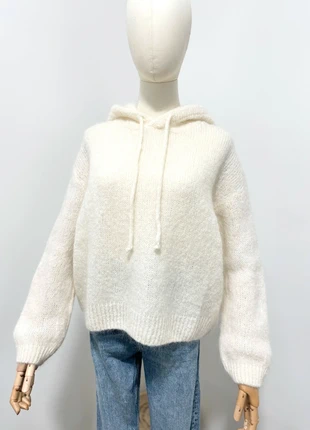 Pull mohair blanc capuche, état: Neuf avec étiquette, taille: Taille unique, 38,00 €, 40,60 € Protection acheteurs (Pro) incluse