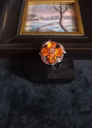 Jolie bague vintage ajustable florale argenté orange, marque: Vintage Chic, état: Bon état, taille: Ajustable, 4,90 €, 5,85 € Protection acheteurs (Pro) incluse