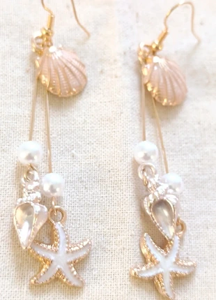 Très belles Boucles d'oreilles pendantes tendance nude nacrees coquillage, état: Neuf sans étiquette, 10,00 €, 11,20 € Protection acheteurs incluse