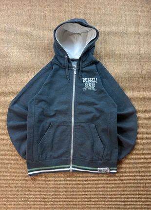 Russell Athletic hoodie zippé gris foncé crest logo vintage USA 2000s M mixte #0353, marke: Russell Athletic, zustand: Sehr gut, größe: M, 30,00 €, 32,20 € beinhaltet Vinted-Käuferschutz Pro