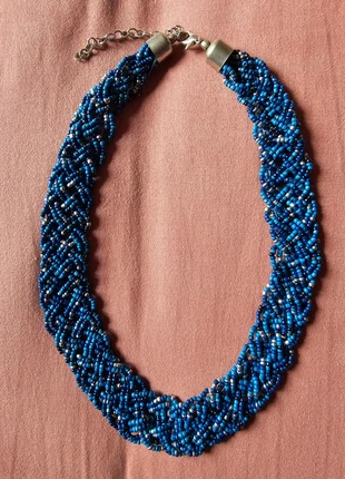 Collier plastron perles tressé, condition: Very good, €3.50, €4.38 includes Buyer Protection