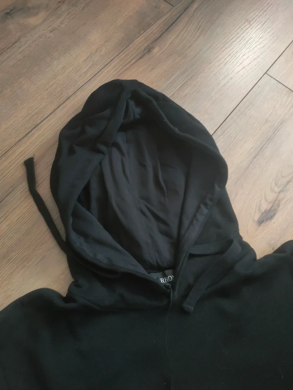 Sweat pull à capuche homme uni noir S - photo numéro 5