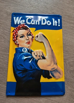 Plaque blik decoratie girlpower vintage retro, staat: Goed, € 5,00, € 5,95 inclusief Kopersbescherming