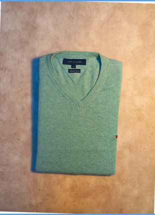 Pull tommy Hilfiger col en V vert pour homme taille M en très bon état, brand: Tommy Hilfiger, condition: Very good, size: M, 20.00 €, 21.70 € includes Buyer Protection Pro