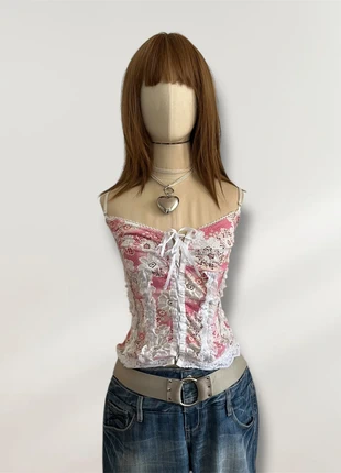 Y2K Fairy Lace Ruffle Romantic Vintage Camitop, merk: Top Vintage, staat: Heel goed, maat: S / 36 / 8, € 17,50, € 19,08 inclusief Kopersbescherming Pro