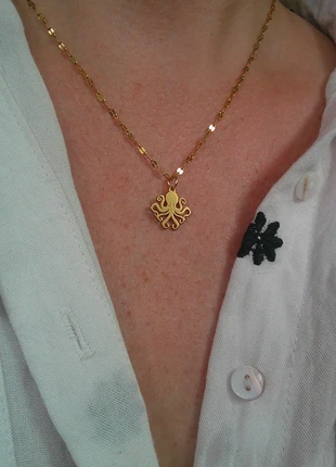 Collier pieuvre dorée 🌟 animal totem 🌟 mystère des profondeurs 🌟 acier inoxydable, brand: acier inoxydable, condizioni: Ottime, €8.00, €9.10 include la Protezione acquisti Pro