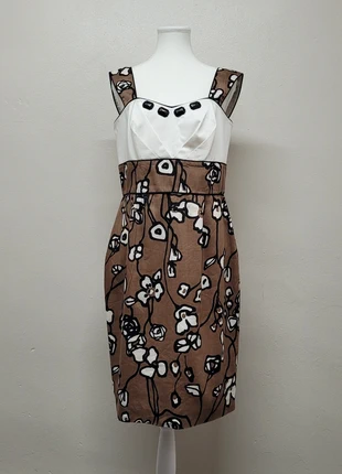 Kate Cooper Brown & Cream Floral Cotton Midi Dress UK 14 XL 42– Retro Elegant Occasionwear, brand: kate cooper, condition: Very good, size: XL / 42 / 14, €21.95, €23.75 includes Buyer Protection