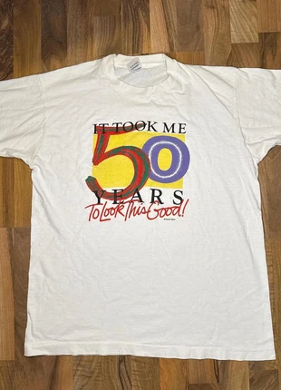 Vintage 80s It Took Me 50 Years To Look This Good T-shirt White Mens Large, brand: Screen Stars, condition: Good, size: L, £19.99, £21.69 includes Buyer Protection