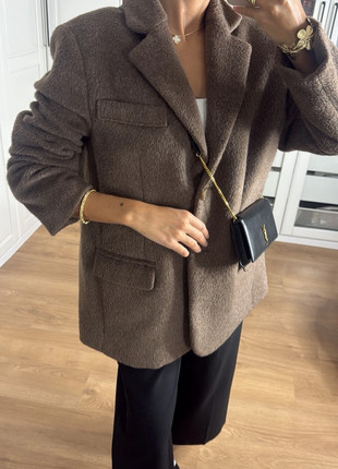 Blazer Oversize texture laine marron, marque: indépendant, état: Très bon état, taille: Autre, 55,00 €, 58,45 € Protection acheteurs (Pro) incluse