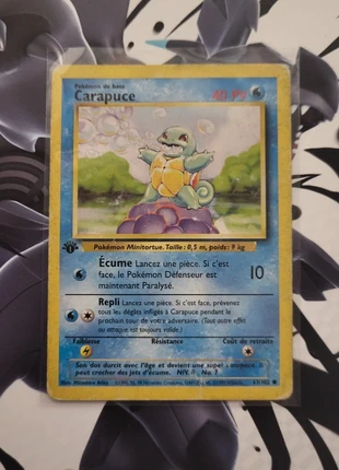 Carte Pokémon : Carapuce 63/102 Edition 1 Set de Base Wizards Fr, brand: Pokémon, condition: Satisfactory, €25.00, €26.95 includes Buyer Protection