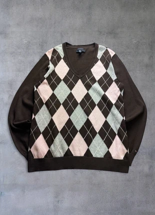 Pull col V Tommy Hilfiger marron – Taille L, marca: Tommy Hilfiger, estado: Muito bom, tamanho: L, €10.00, €11.20 inclui Proteção do Comprador Pro